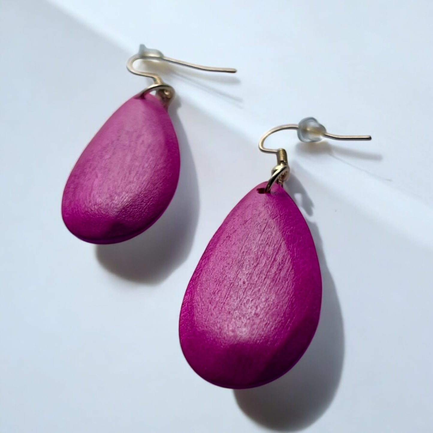 Pink Wood Earrings
