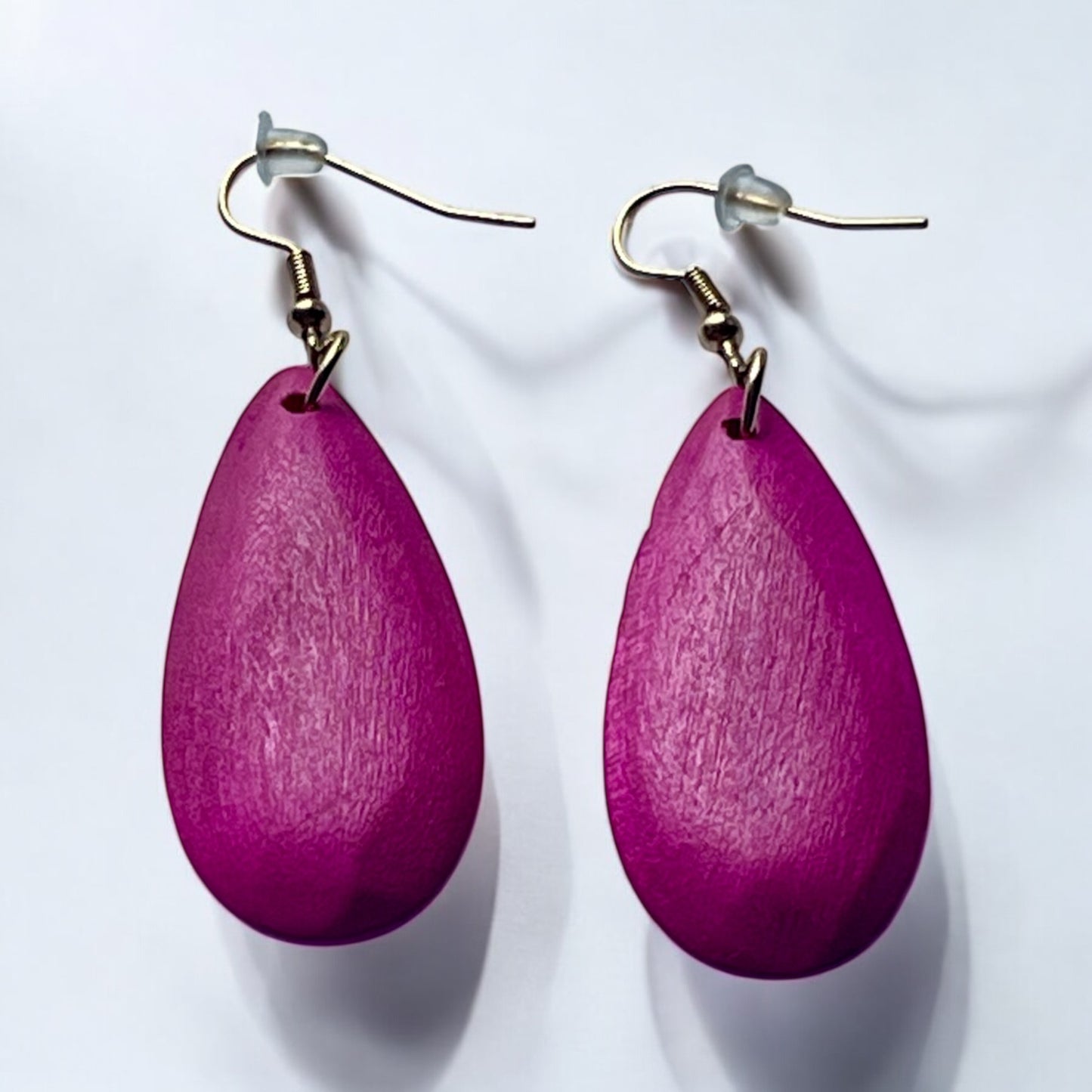 Pink Wood Earrings