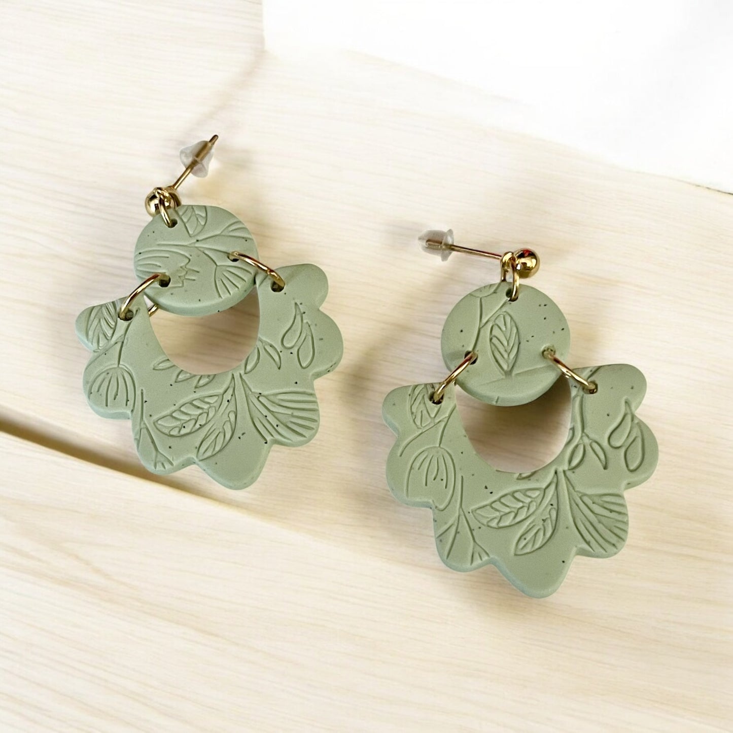 Golden Sage Leaf Earrings