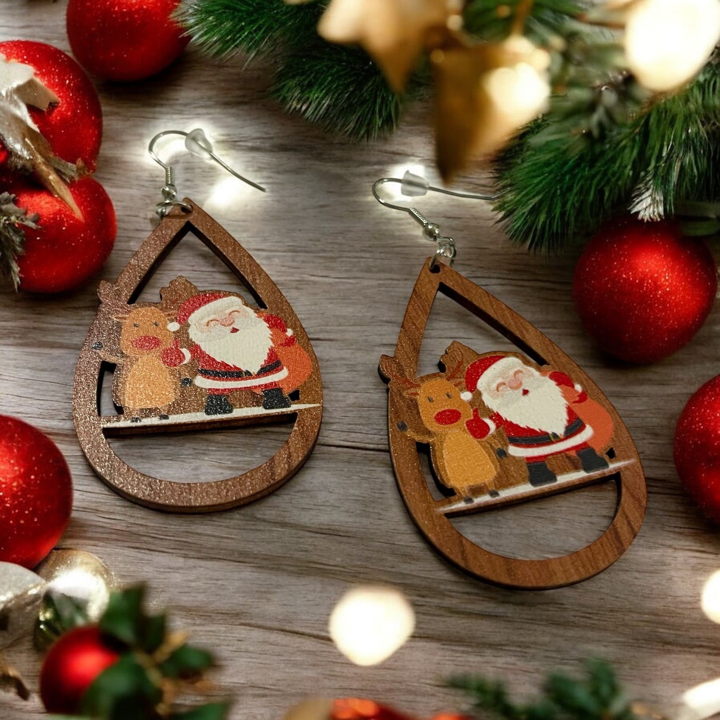 Santa’s Sleigh Ride Teardrop Earrings
