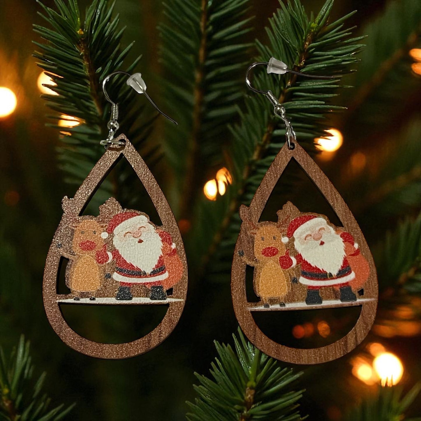 Santa’s Sleigh Ride Teardrop Earrings