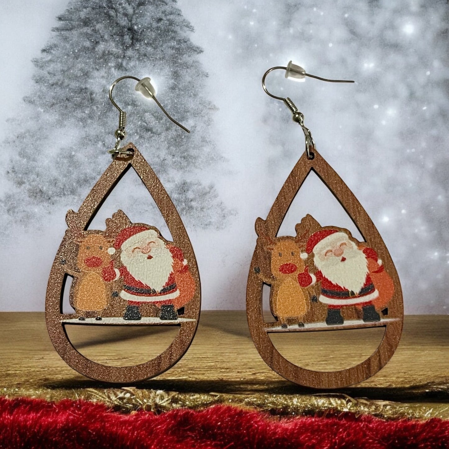 Santa’s Sleigh Ride Teardrop Earrings
