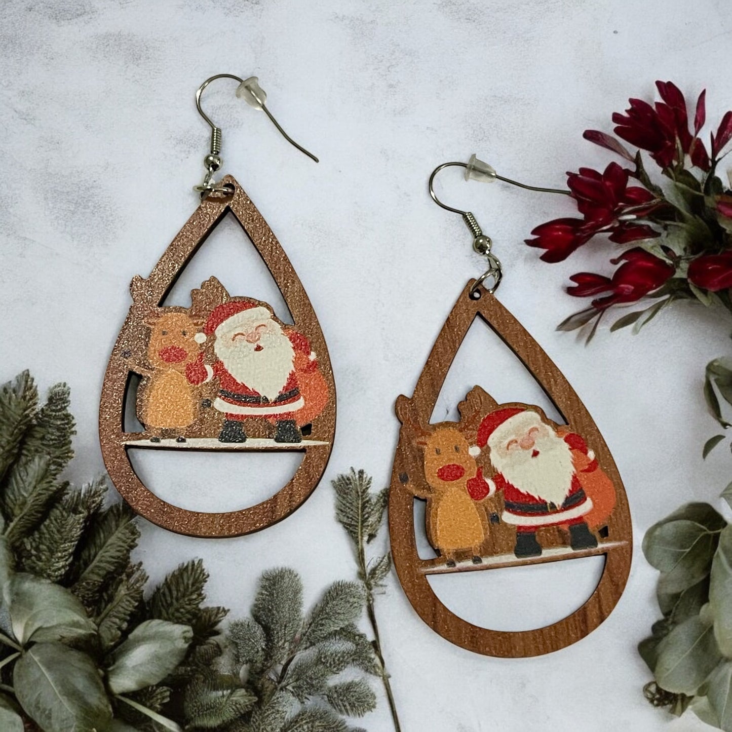Santa’s Sleigh Ride Teardrop Earrings