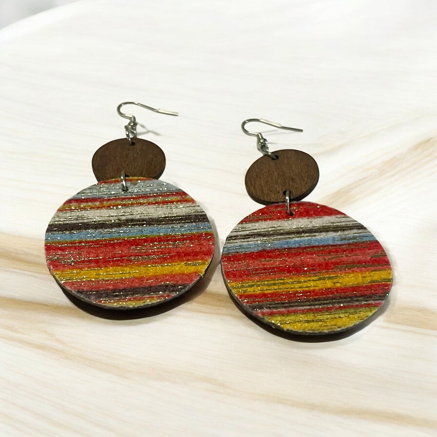 Sunset Glow Round Earring Set – Set of 2