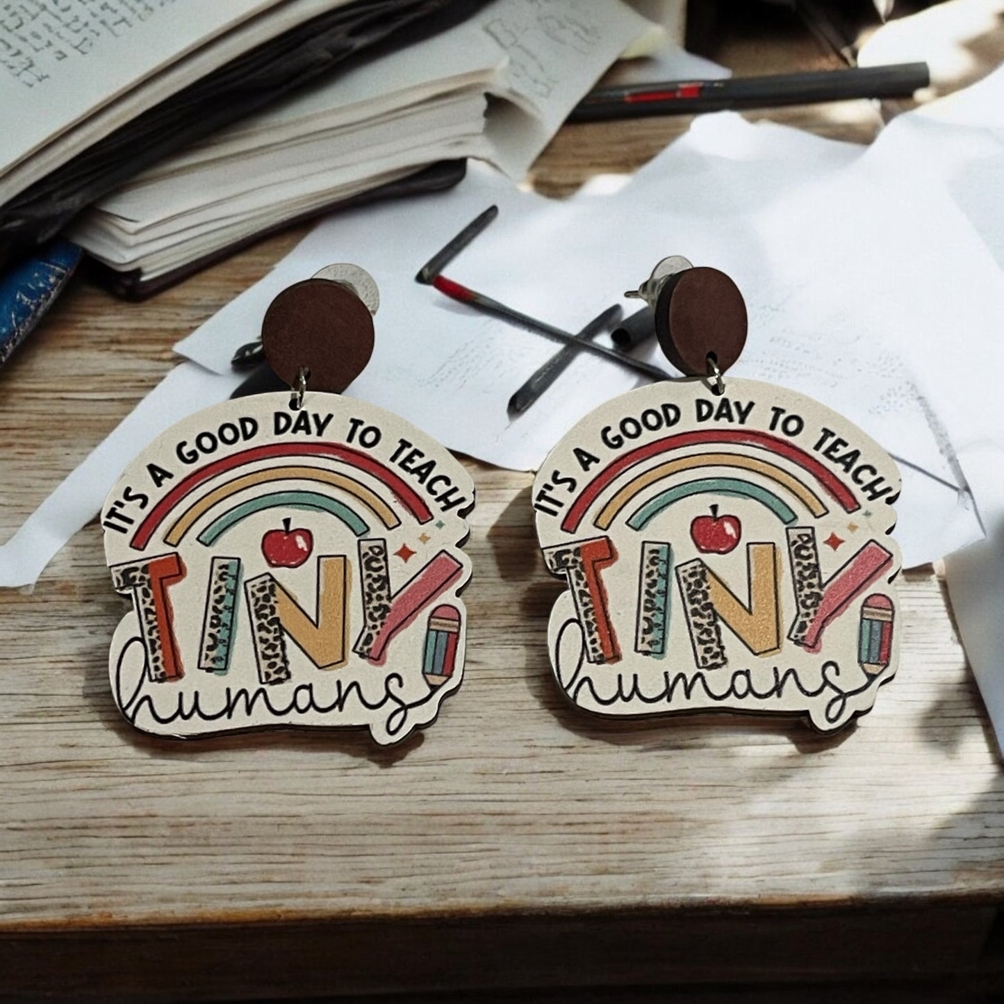 Teaching Tiny Humans Statement Earrings