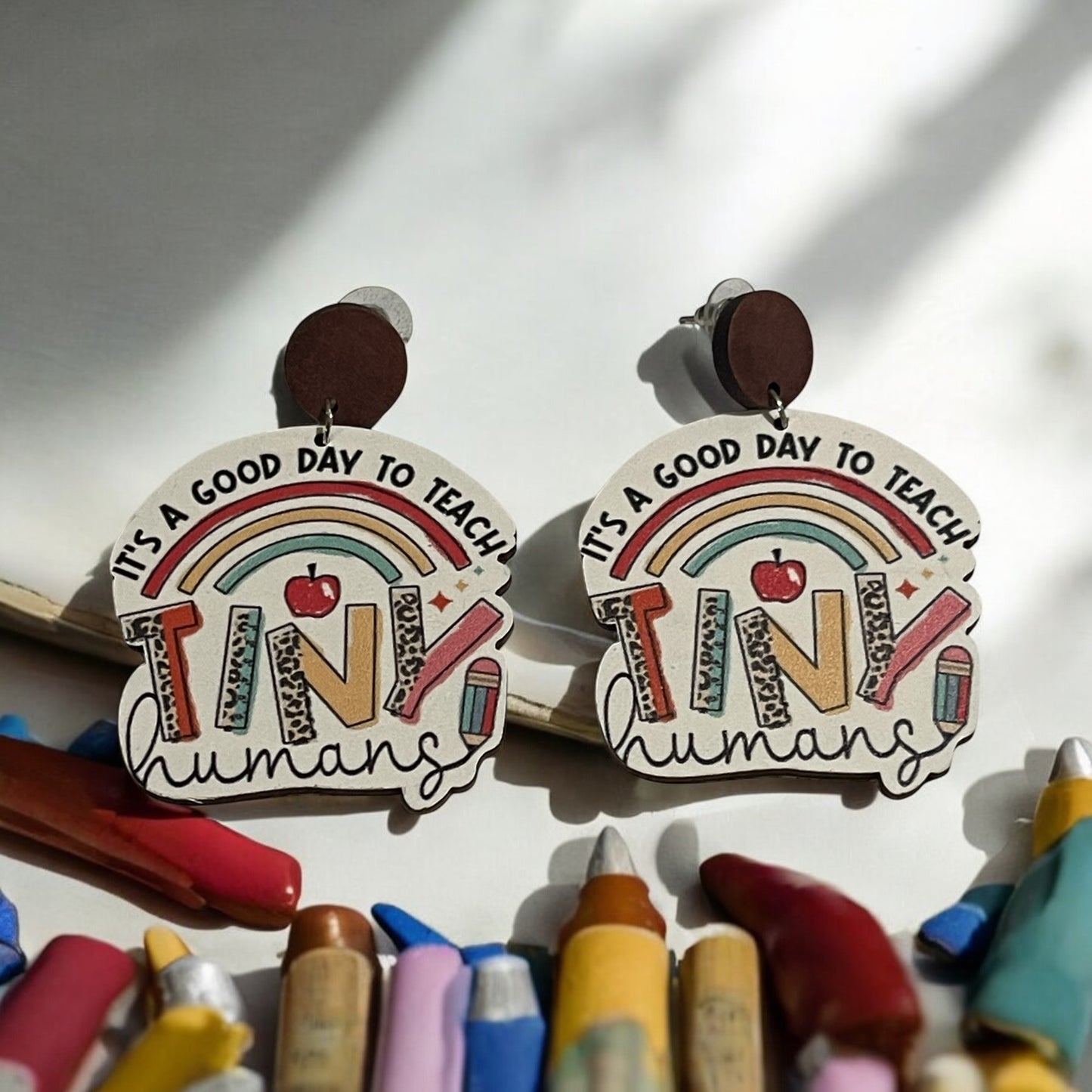 Teaching Tiny Humans Statement Earrings