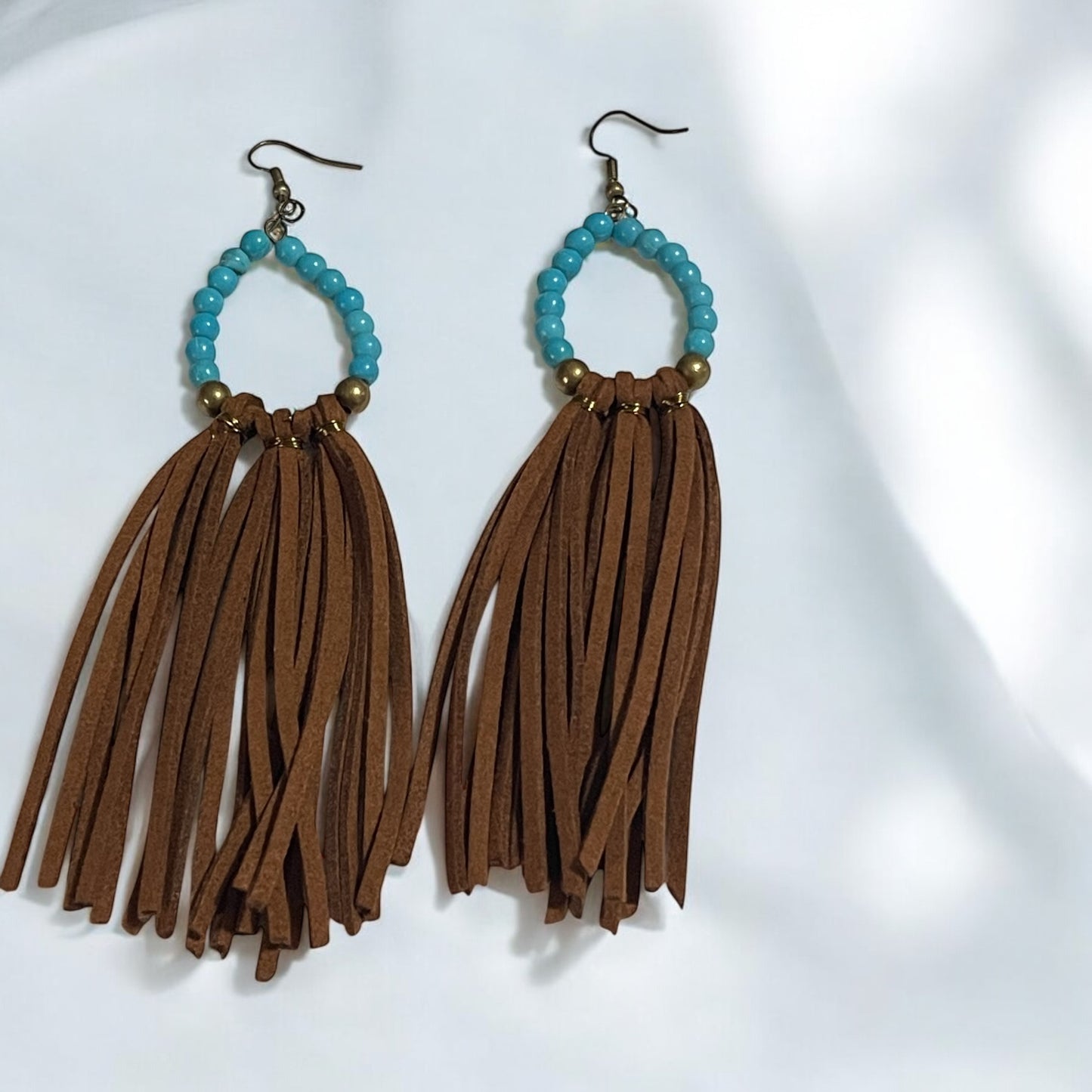 Turquoise Fringe Western Earrings