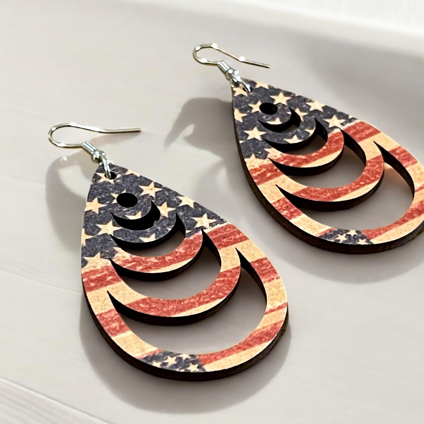 Vintage Americana Crescent Teardrop Earrings