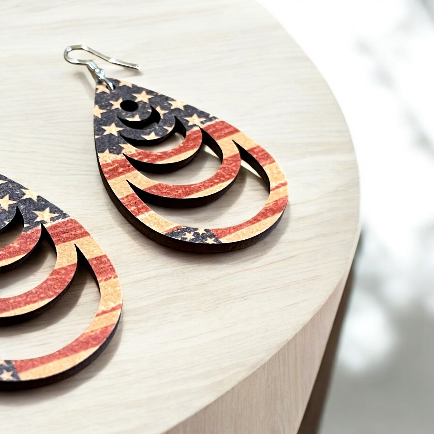 Vintage Americana Crescent Teardrop Earrings