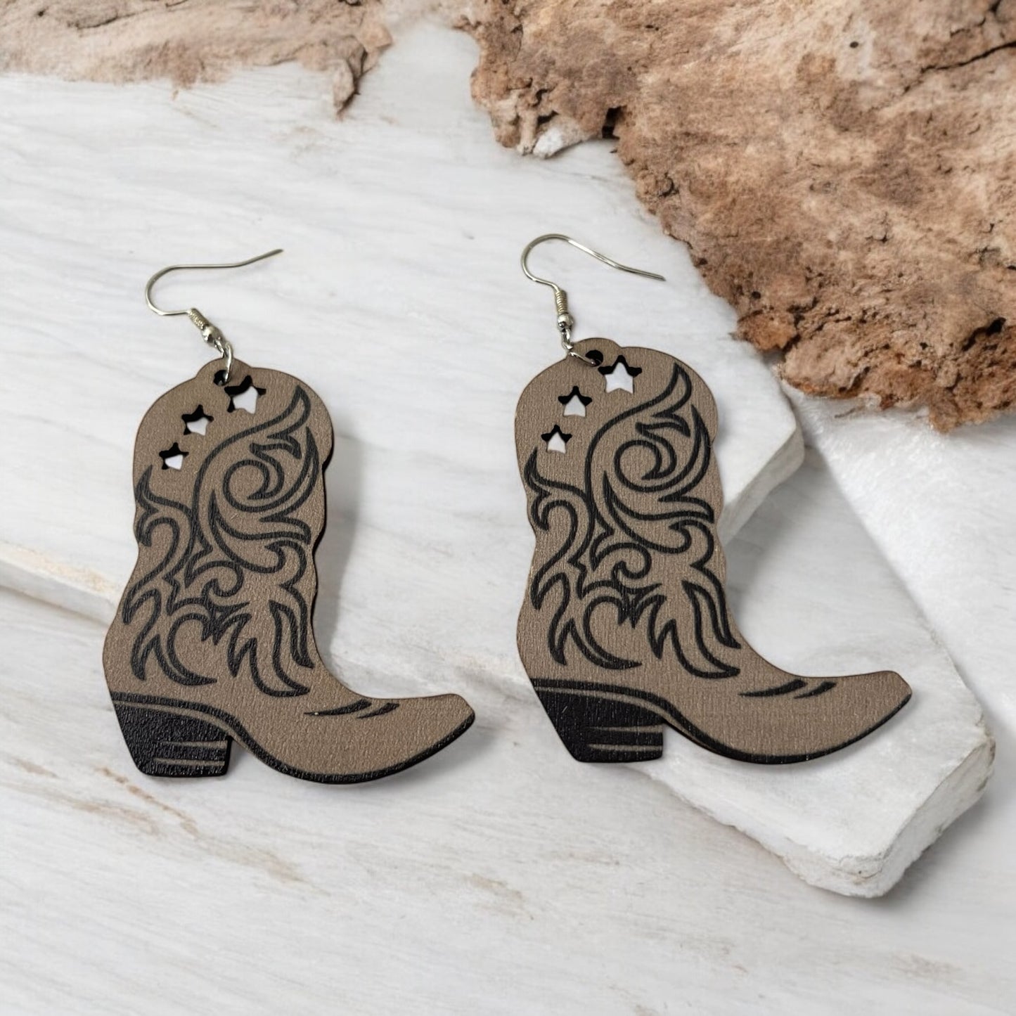Western Star Cowboy Boot Earrings