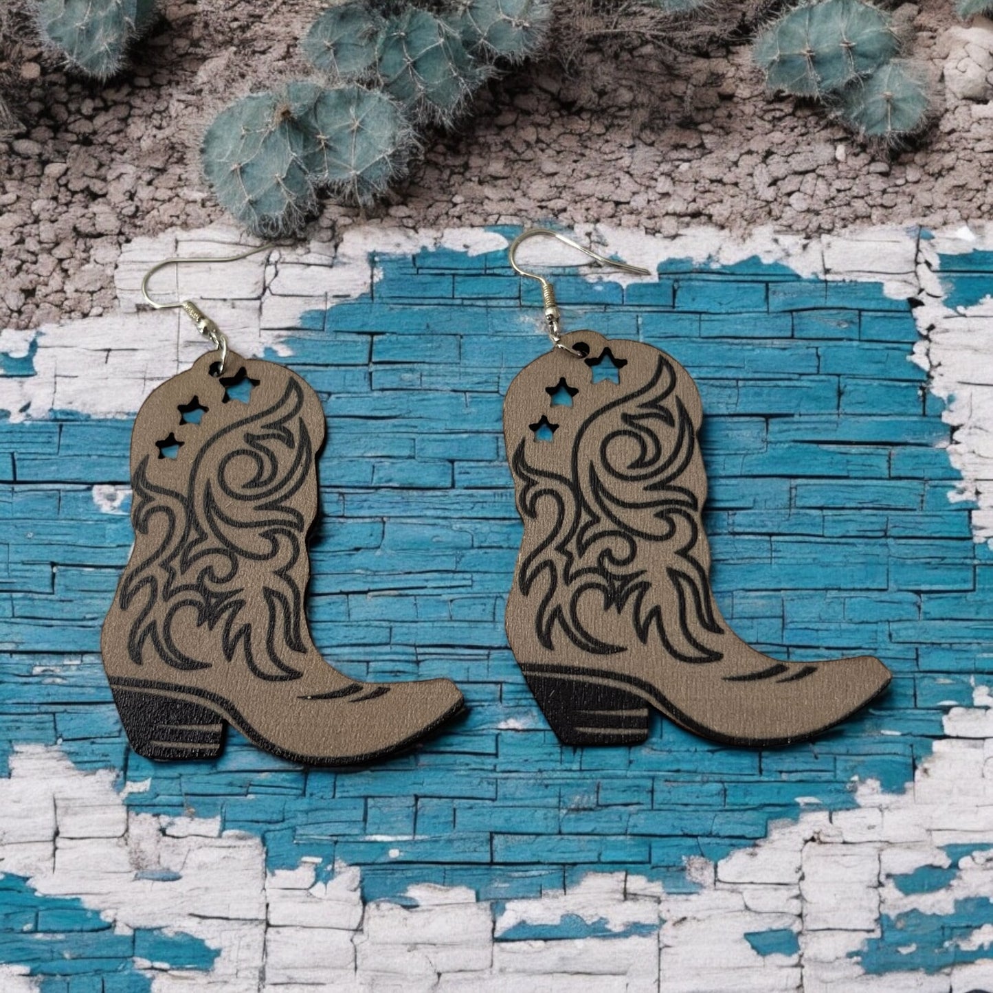 Western Star Cowboy Boot Earrings