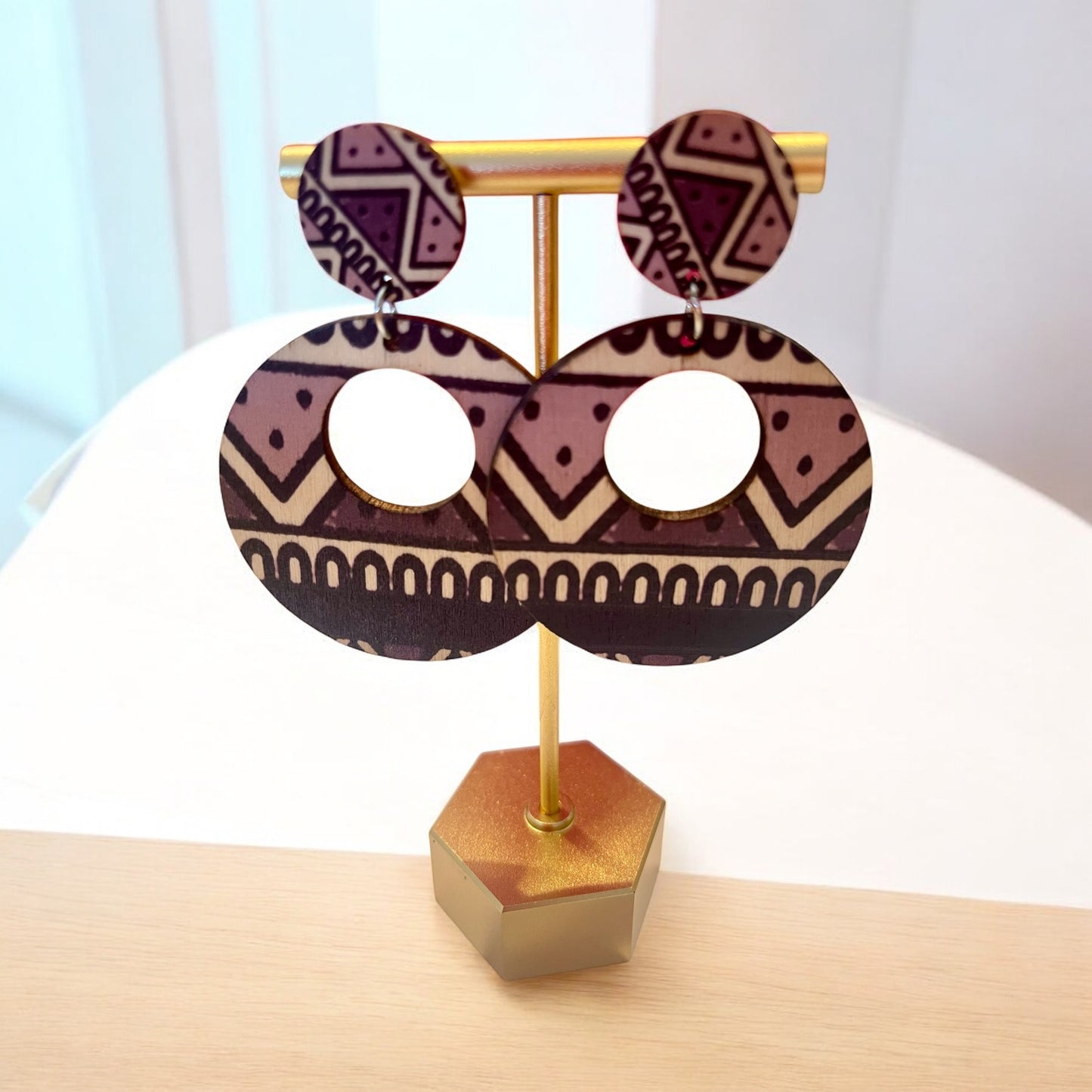 Earth Essence Geometric Wood Earrings