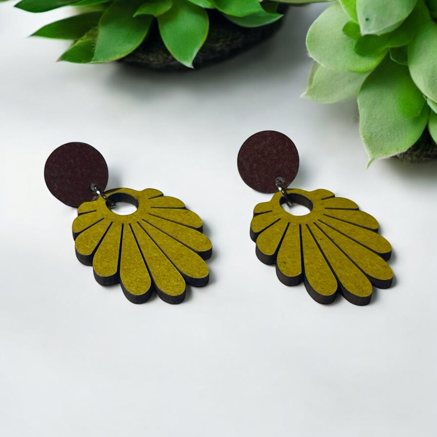 Vibrant Yellow Leaf-Shaped Earrings