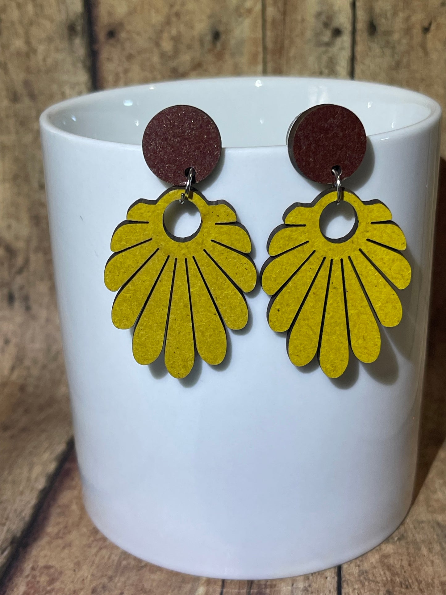 Vibrant Yellow Leaf-Shaped Earrings