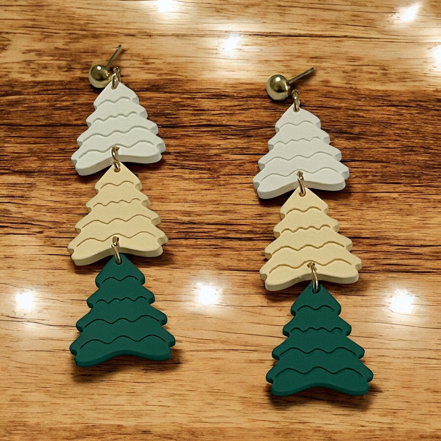 Triple Tier Christmas Tree Earrings