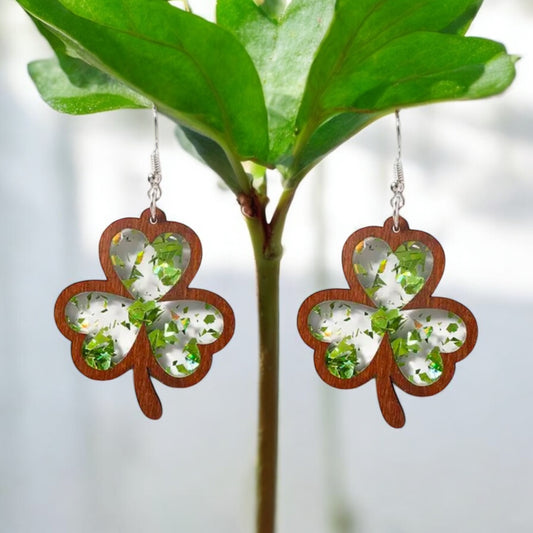 Lucky Shamrock Resin Earrings