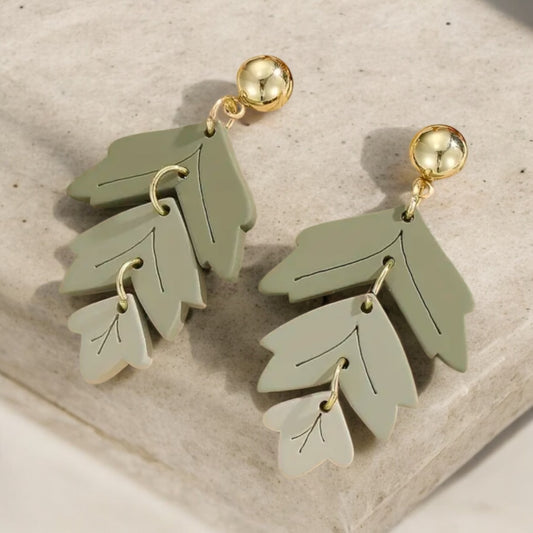 Elegant Sage Leaf Earrings