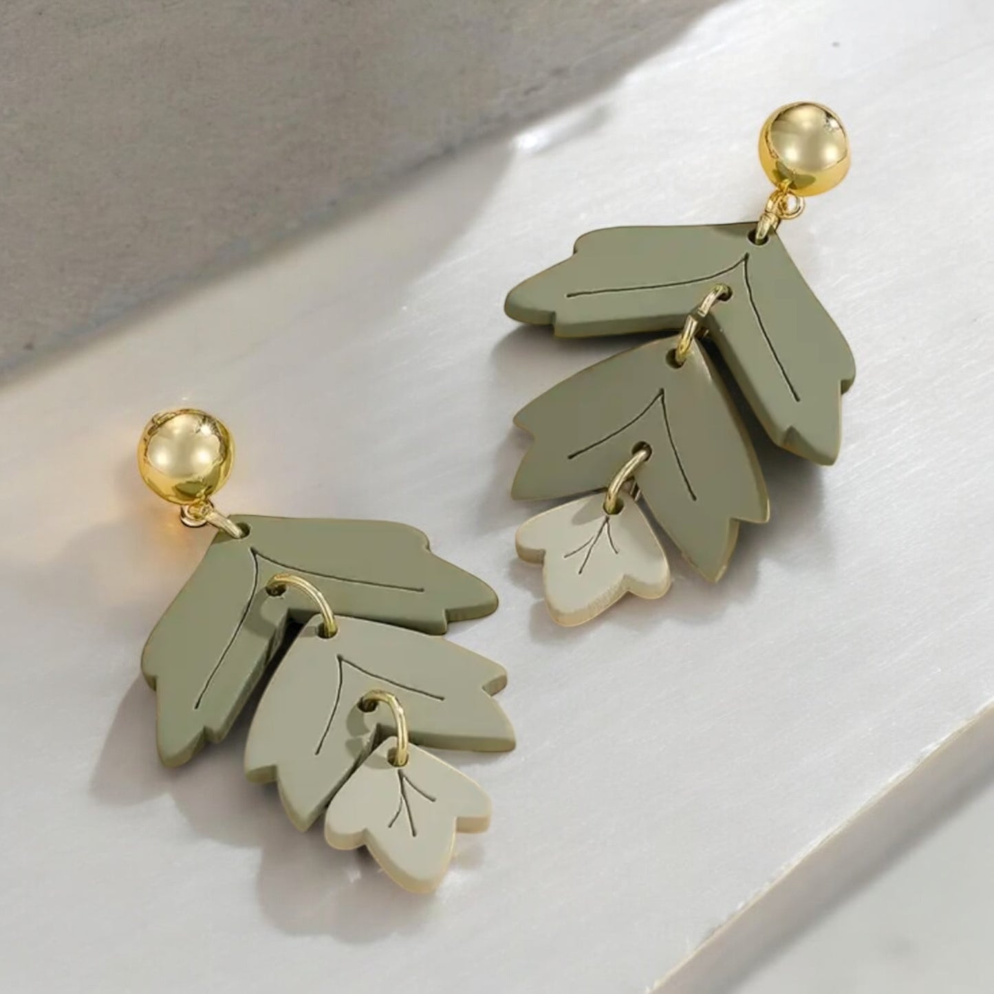 Elegant Sage Leaf Earrings