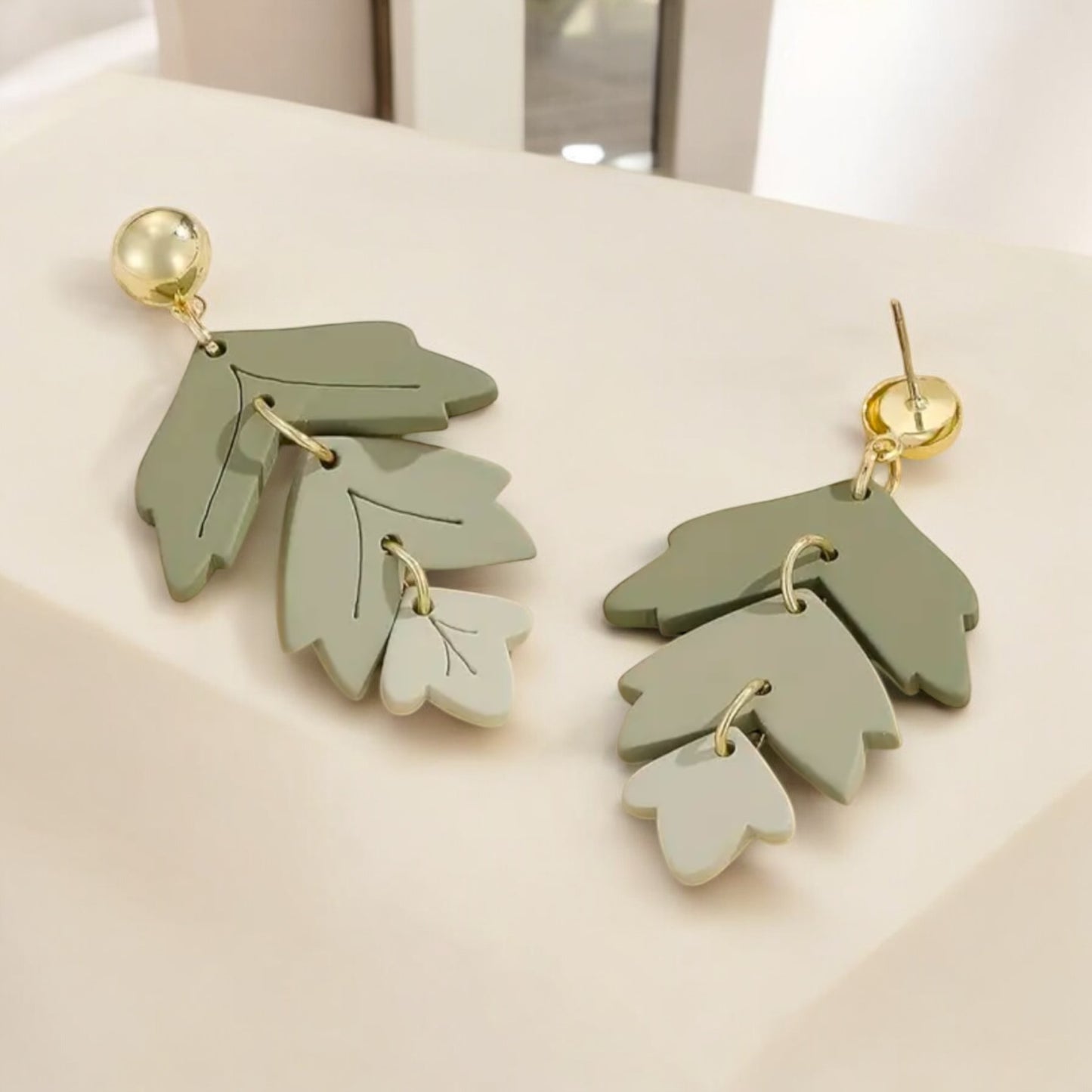 Elegant Sage Leaf Earrings