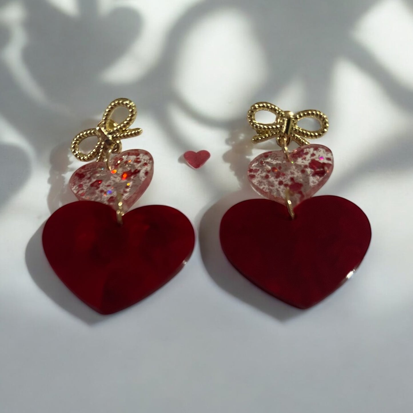 Elegant Double Heart Drop Earrings