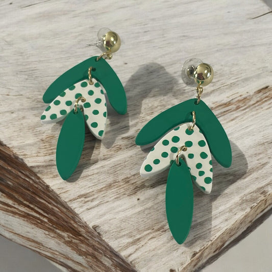 Evergreen Dots Dangle Earrings