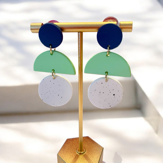 Coastal Breeze Geometric Drop Earrings