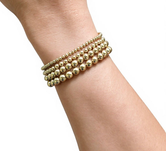 14K Gold Filled Bead Bracelets – Tarnish Resistant & Waterproof