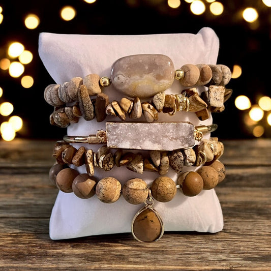 Natural Stone 5-piece Bracelet Set