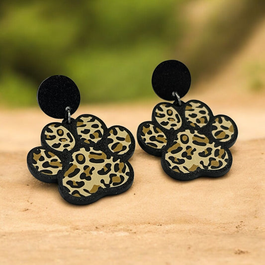 Leopard Paw Print Earrings