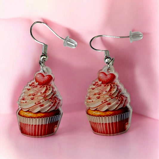 Sweetheart Sprinkle Cupcake Earrings