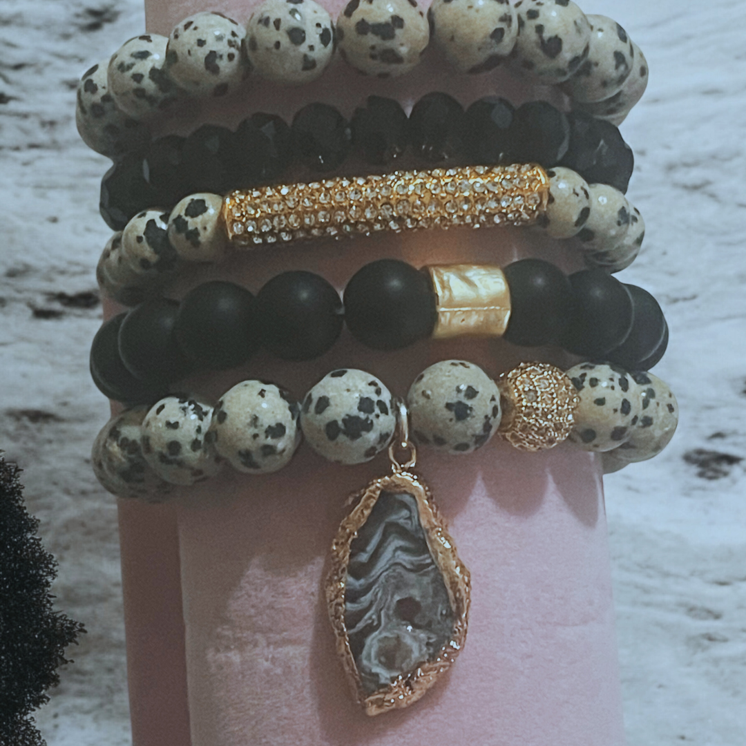Dalmatian 5-piece Bracelet Set