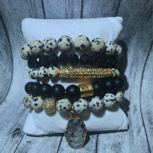 Dalmatian 5-piece Bracelet Set