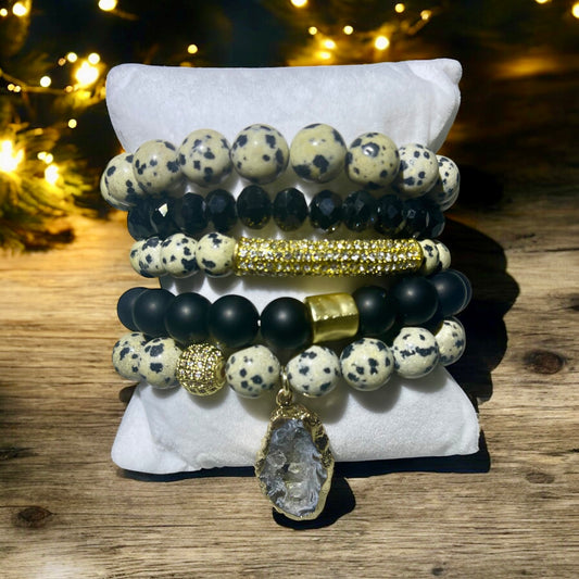 Dalmatian 5-piece Bracelet Set