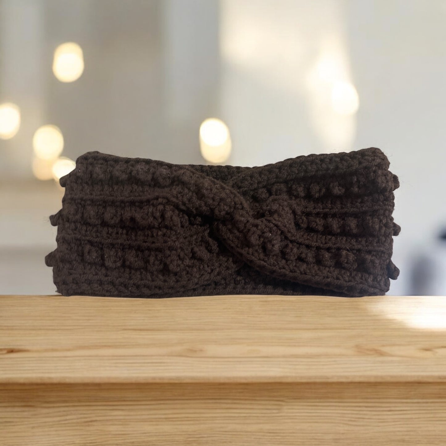 Enchanted Twist Crochet Headband - Dark Brown