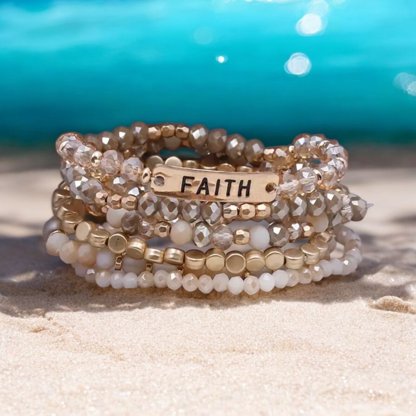 7-Piece Faith Stretch Bracelet Set