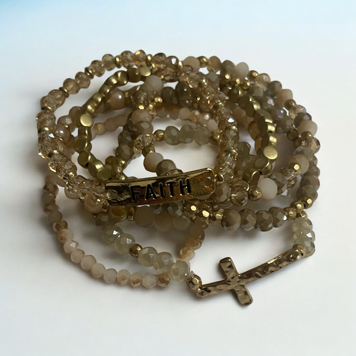 7-Piece Faith Stretch Bracelet Set