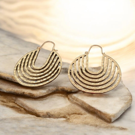 Radiant Gold Arc Drop Earrings