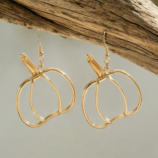 Gold Wire Pumpkin Earrings