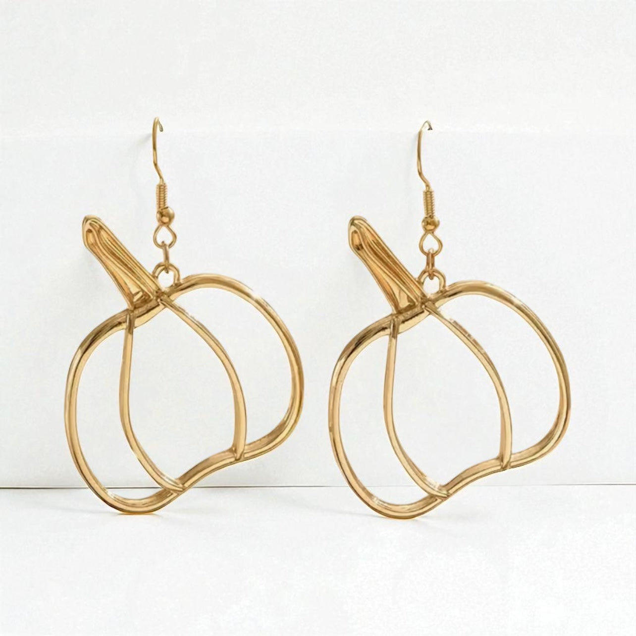 Gold Wire Pumpkin Earrings