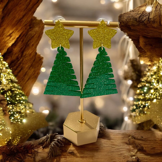 Sparkling Christmas Tree Earrings