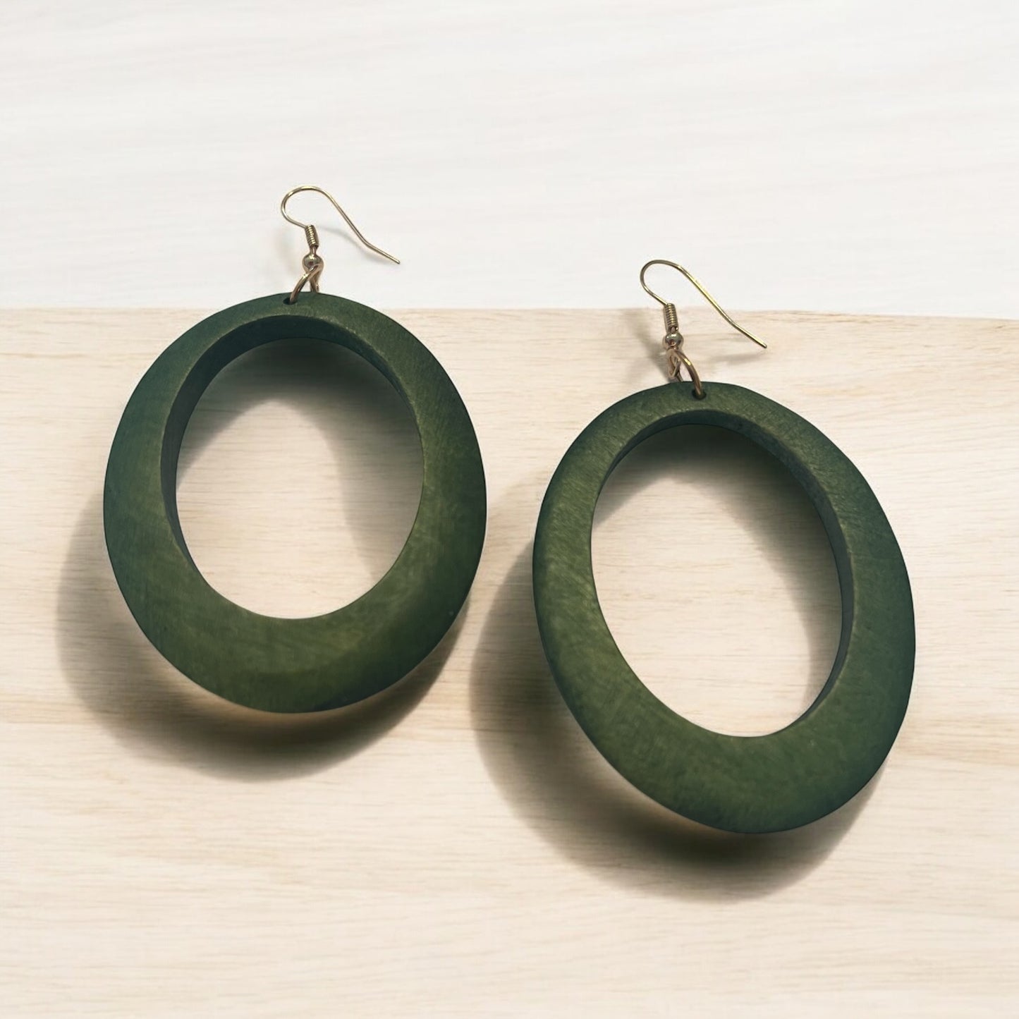 Verdant Hoop Wood Earrings