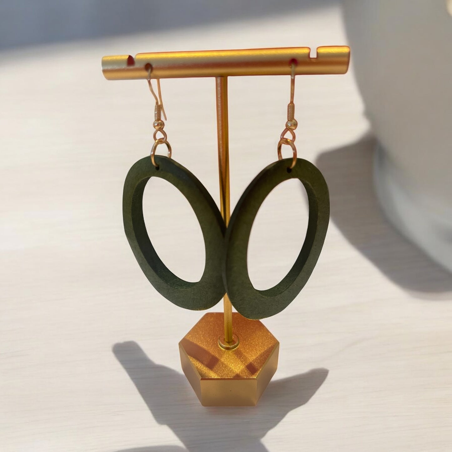 Verdant Hoop Wood Earrings