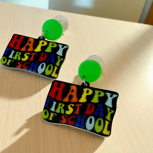 Happy First Day of School Earrings