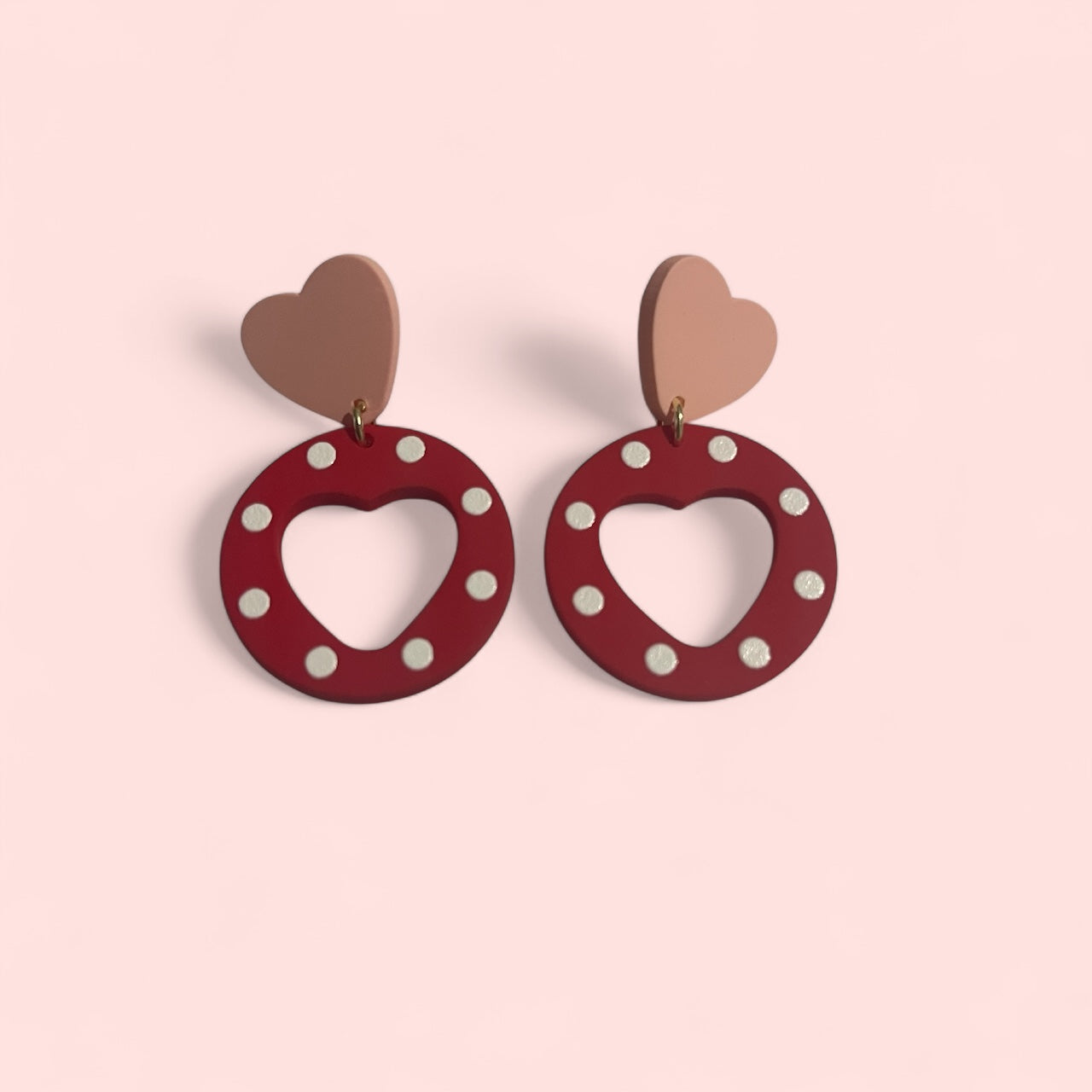 Polka Dot Heart Hoop Earrings