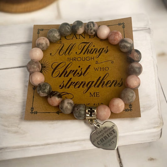 I Can Do All Things Through Christ Who Strengthens Me Beaded Bracelet