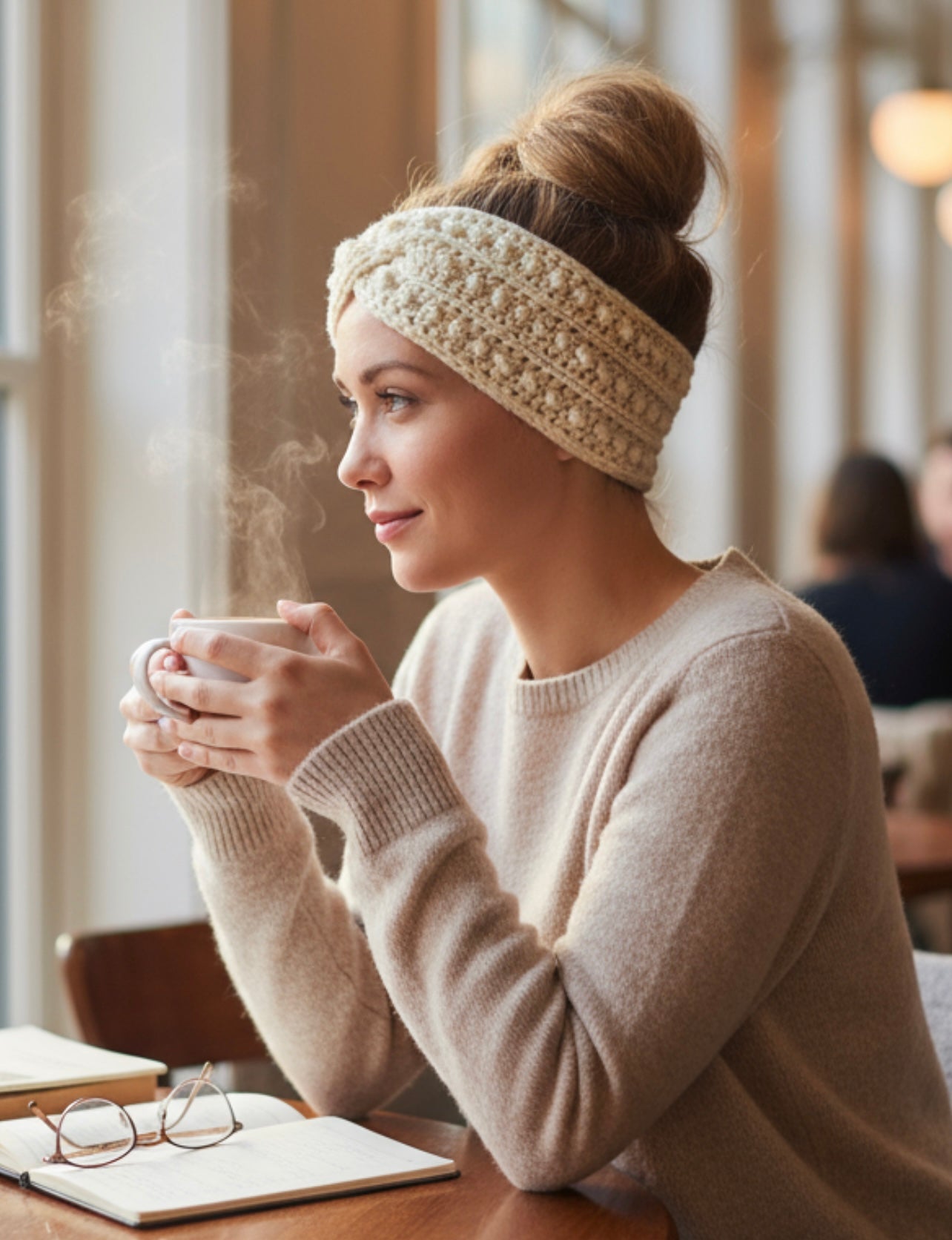 Enchanted Twist Crochet Headband - Ivory