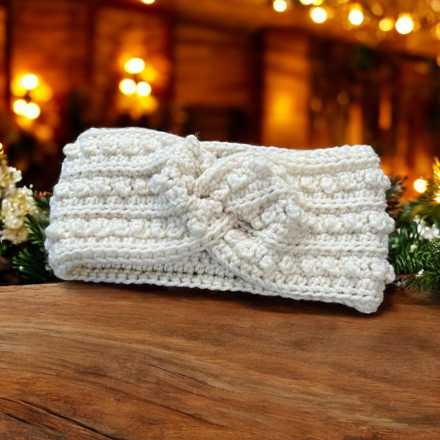Enchanted Twist Crochet Headband - Ivory