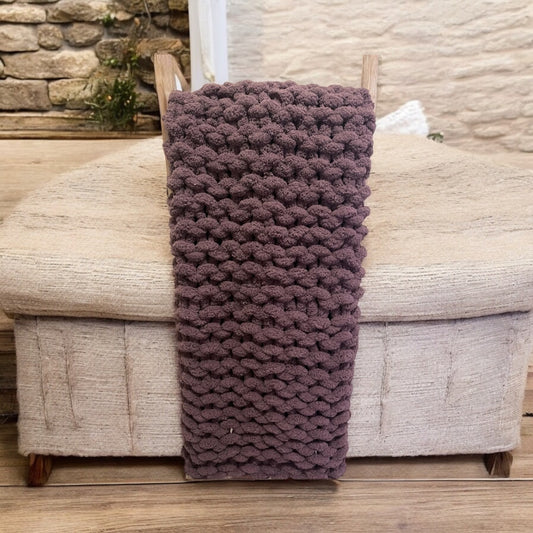 Jumbo Chenille Lavender Chunky Knit Throw