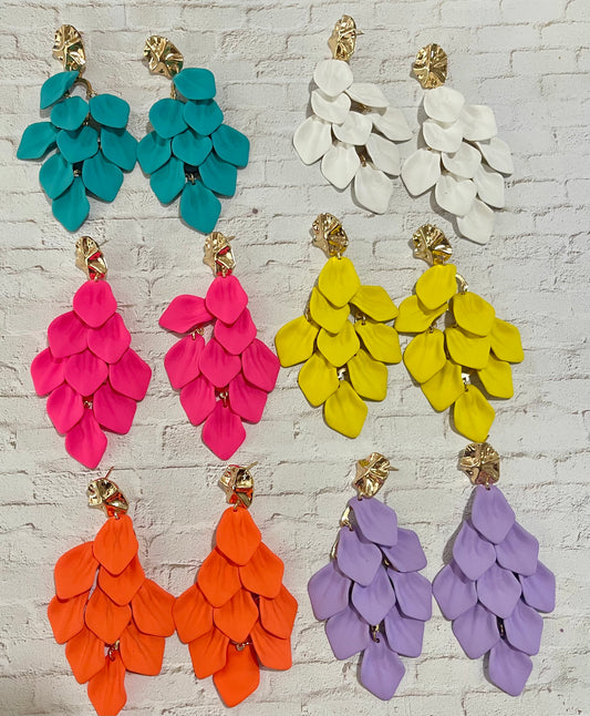 Petal Cascade Statement Earrings – Bold Color Collection