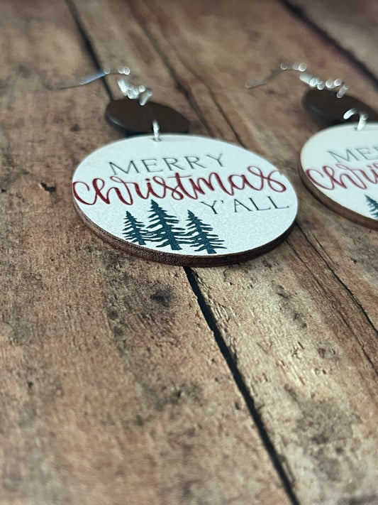 Merry Christmas Y'all Earrings